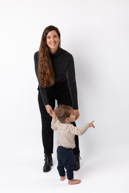 RAQUEL NURSING T-SHIRT | ASPHALT BLACK | Elegant & Versatile Nursing Wear