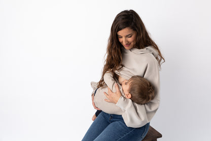 SUDADERA DE LACTANCIA KSENIYA | ARENA | Ropa de lactancia elegante